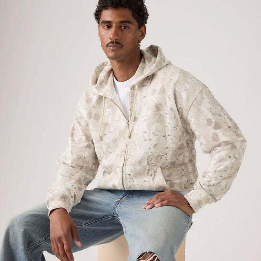 Hayes Boxy Grunge Wash Full-Zip Sweatshirt
